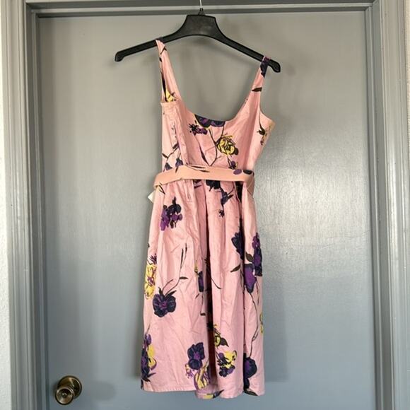 BB Dakota Retro Cottagecore Fit and Flare Belted Dress Scoop Neck Lined sz  6 - Picture 2 of 6